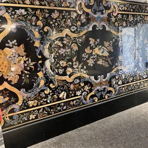 Lüks çiçek su jeti dolomit mermer madalyon desen grafik tasarım kakma ile dayanıklı Modern otel yer karoları - Product Image 4