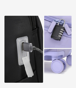 Bolsa <span class=keywords><strong>de</strong></span> <span class=keywords><strong>Viaje</strong></span> Impermeable, Simple y Moderna con Candado <span class=keywords><strong>de</strong></span> Combinación, 4 Ruedas con Rotación <span class=keywords><strong>de</strong></span> 360°, Equipaje <span class=keywords><strong>de</strong></span> Mano - Product Image 5