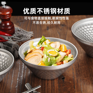 Stainless Steel V-Shaped Bowl Hammered Finish Salad Bowl Conical Design Party Use - Product Image 3