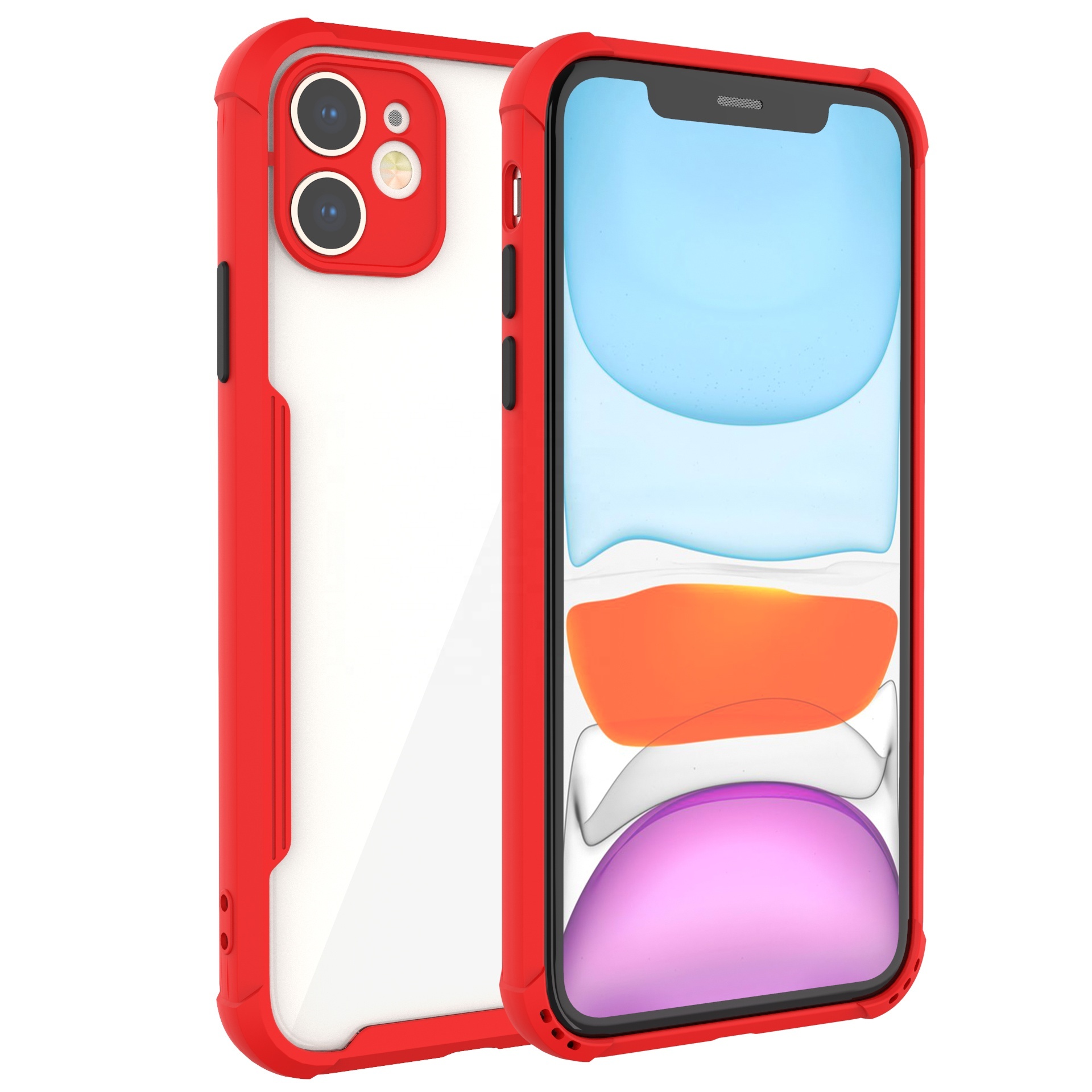 2 In 1 Acrylic Crystal Transparent Detachable Tpu Acrylic Shockproof Cell Phone Case For Iphone 11 Pro Max
