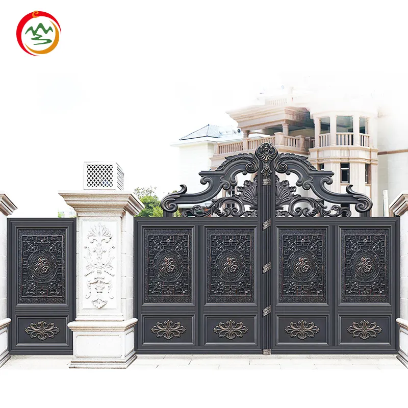 Villa Modern Main Entrance Door Glass Stainless Steel Decorative Gate for Hotel