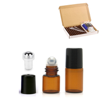 100 pièces chaque boîte bouteilles de rouleau de paquet de 1ml échantillons flacon verre bouteilles à roulettes avec boule de rouleau en métal bouteilles compte-gouttes ouvreur