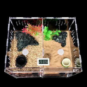 กล่องอะคริลิคปีนเขาสัตว์เลี้ยง Tarantula แมลงแมงป่องโปร่งใสแสดงกรณีกรงสัตว์เลื้อยคลาน Terrarium Cage,กล่องกรงกรงสัตว์เลื้อยคลาน