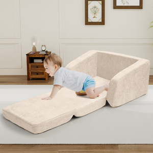 Moderno 2-<span class=keywords><strong>en</strong></span>-1 elegante sofá para niños cómodo tumbona de espuma viscoelástica suave sofá de bebé fácil de desplegar para uso <span class=keywords><strong>en</strong></span> el dormitorio del hogar - Product Image 6