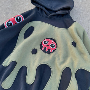 Nhà sản xuất áo hoodie hai màu chất liệu cotton 100% French Terry tùy chỉnh, trọng lượng 350, 500, 600 gsm, có thể thêu tùy chỉnh, dành cho nam, logo tùy chỉnh - Product Image 3