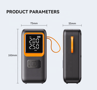 Compresseur d'air numérique portable pour pneus de voiture, moniteur de pression des pneus 12V en ABS, gonflage rapide 150psi, lumière d'urgence