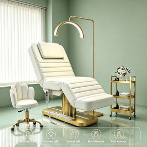 RONJIA Luxury Modern Gold <b>Salon</b> Furniture 4 Motor Electric Facial Beauty Massage Bed Cosmetic Table Chair Facial Spa Lash Bed - Product Image 2