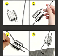 Pinza Negra para Cables y Alambres sin Herramientas para Paneles LED, Paneles Acústicos, Señalización de Tiendas Minoristas, Herrajes de Suspensión