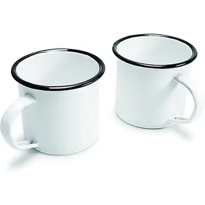 OEM vintage food grade certificated custom logo enamel tableware camping cup beer tea wine mug for coffee