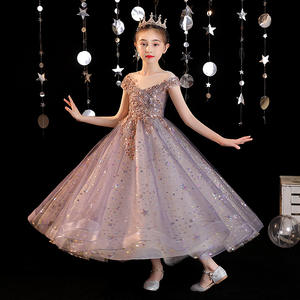Robe de princesse pour filles, robe de soirée pour petite fille, robe de spectacle de piano, robe de soirée pour enfants, tulle bouffant haut de gamme, imprimé perlé - Product Image 3