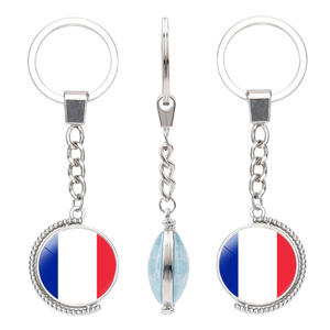 Porte-clés rotatif avec drapeau de pays, design de nouveaux pays, porte-clés avec dôme en verre rotatif, porte-clés personnalisable - Product Image 6
