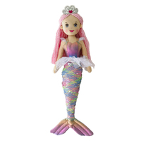 Vente en gros 45CM peluche poupée sirène rouge bleu clair princesse mode jouet mode bébé cadeau pour les filles
