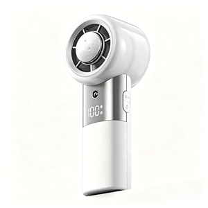 Custom Logo Portable Handheld <b>Mini</b> Fan, 100-Speed LED Display Personal <b>Cooler</b> for Travel & Office USB Rechargeable Fan - Product Image 4