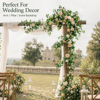 Guirlande de fleurs artificielles en lierre et roses pour la décoration murale de la maison, du jardin, de la cour et de l'aménagement paysager en gros