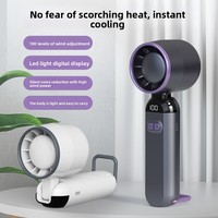 Ventilateur portable compact à turbine, rechargeable par USB, pliable, électrique, avec lumière et son, pour usage domestique et de bureau