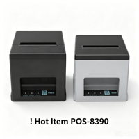 Imprimante de reçus POS8390 à prix avantageux, imprimante thermique de reçus POS 80 mm USB Ethernet et Bluetooth, imprimante de reçus POS 3 pouces avec coupe-papier automatique