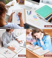 Carnet à spirales imperméable et durable de qualité supérieure, anti-chute, A4, B5, A5, en cuir, avec bande élastique, bloc-notes pour étudiants, papier épais