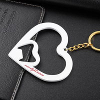Porte-clés de couple en forme de cœur, grande taille, ajouré, rouge, violet, blanc, petit métallique, logo personnalisé 3d, 1 pièce