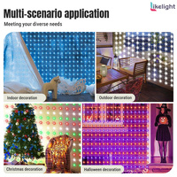 Luces de Cortina Navideñas Inteligentes OEM con Control por Aplicación, RGB, Cambio de Color, WS2811, 400 LED, DC5V, IP54, Sincronización con Música, para Decoración de Ventanas de Dormitorios y Fiestas