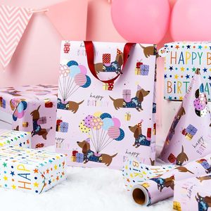 Birthday Dog Wrapping Paper 17in x 32.8ft Reversible Gift Wrap For Craft And Parties - Product Image 6