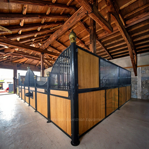 高档便携式竹马马厩，带镀锌框架铰链门现代盒时尚波浪设计 - Product Image 3