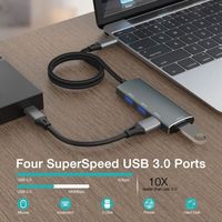 Hub USB 3.0 de Alta Calidad con 4 Puertos, Divisor de 5 Gbps, Mini Expansor de Aleación de Aluminio para Laptop/PC/Windows, en Stock