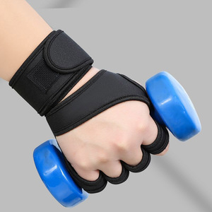Halter ekipmanları egzersiz dişli için genişletilmiş bileklikler Fitness eldiven spor Palm koruyucuları ile kaymaz eğitim eldiven - Product Image 1
