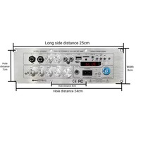 Carte d'amplificateur domestique haute puissance D2000 100W+100W+200W TWS 2.1 canaux pour super caisson de basses 5.1 en alliage d'aluminium FM