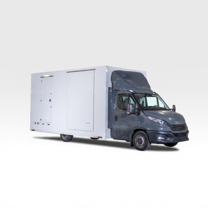 Camionnette mobile motorisée en acier inoxydable blanc avec compartiments isolés pour la livraison d'aliments surgelés et la restauration de rue - Product Image 1