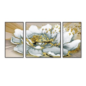 3 Tấm Hoa Sen Trắng Vàng Chất Lượng Cao Bán Chạy Tranh Treo Tường Nghệ Thuật Trang Trí Sẵn Sàng Để Treo - Product Image 4