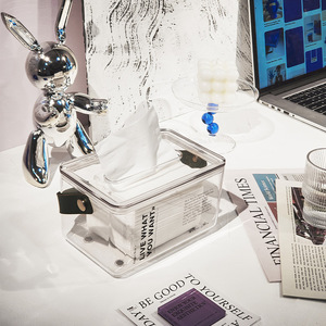 Hanging Tissue Box Transparent Portable With Handle For Home Office Desktop Storage Multipurpose Use - Product Image 3