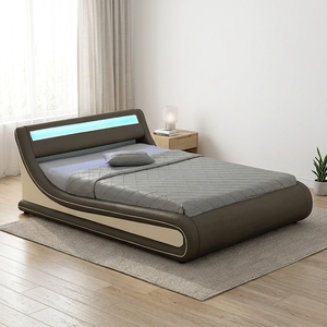 Cadre de lit ottoman king size Willsoon en cuir PU souple avec éclairage LED pour <span class=keywords><strong>chambre</strong></span> à coucher - Product Image 6