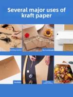 Papier kraft recyclable épaissi A4 A3, carton de couleur claire, couverture de reliure, papier à dessin, utilisation agricole, pâte chimique