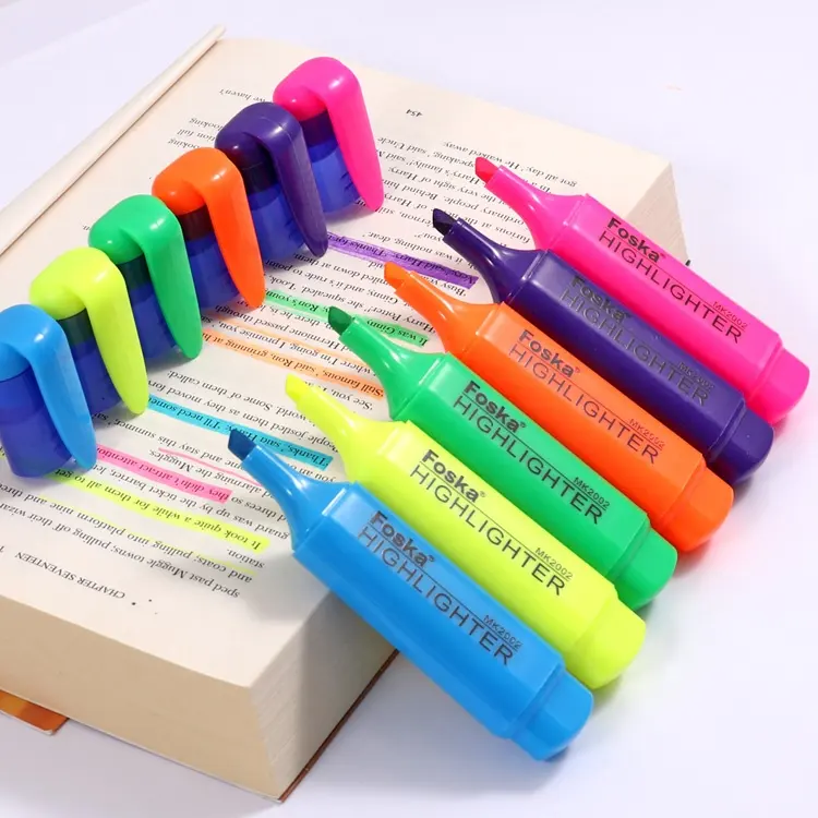 Foska - Marcadores sem sangria, clipes de papelaria infantis fofos, canetas marcadoras, conjuntos de canetas com 1-4 mm de espessura para escrita