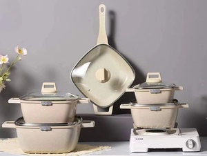 Juego de Ollas y <span class=keywords><strong>Sartenes</strong></span> de Cocina <span class=keywords><strong>Antiadherentes</strong></span> de Aluminio para Cocinar - Product Image 2