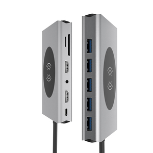 14 em 1 <span class=keywords><strong>Usb</strong></span> 3.0 Tipo <span class=keywords><strong>C</strong></span> <span class=keywords><strong>Hub</strong></span> <span class=keywords><strong>Multiport</strong></span> Dock Station Carregador Sem Fio Monitor Duplo Dock Rj45 Tf Pd Adaptador de Carregamento Power <span class=keywords><strong>Usb</strong></span> <span class=keywords><strong>Hub</strong></span> - Product Image 6