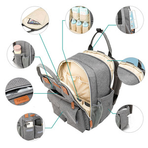 Sac à couches USB pour maman, soins pour bébé, grande capacité, sac à dos pour maman, sac humide de maternité, imperméable, sac à couches pour bébé enceinte - Product Image 5
