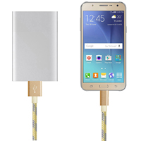 Kabel Data Transfer Pengisian Daya USB Micro 3A Berbahan Nilon Kepang untuk Ponsel Android