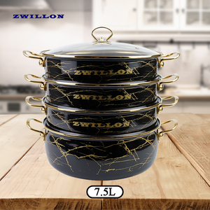 ZWILLON Enamel <strong>Steamers</strong> Cooking Pot with Coating 28CM/30CM/32CM for <strong>Momos</strong> Siomai Fish Hot Dog Bun Gas Rice <strong>Steamer</strong> - Product Image 5