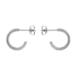 Boucles d'oreilles semi-circulaires en acier inoxydable tendance, style simple en forme de C, bijoux polyvalents pour femmes - Product Image 2
