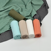 Couverture de réception pour nouveau-né 70% bambou 30% coton, couleur unie, respirante, couverture d'emmaillotage pour bébé en mousseline