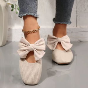 D21 Nuove <span class=keywords><strong>Scarpe</strong></span> <span class=keywords><strong>da</strong></span> <span class=keywords><strong>Donna</strong></span> con Fiocco Grande in Maglia, Punta Tonda, Comode e Traspiranti, <span class=keywords><strong>Scarpe</strong></span> Casual <span class=keywords><strong>da</strong></span> Lavoro a Taglio Basso - Product Image 6