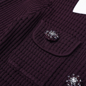 <span class=keywords><strong>Elegante</strong></span> <span class=keywords><strong>Abito</strong></span> da <span class=keywords><strong>Donna</strong></span> di Alta Qualità, Primavera 2026, Nuovo Modello a Tinta Unita, Lavorato a Maglia, Aderente, Maniche Lunghe, Linea ad A con Bottoni a Diamante - Product Image 5