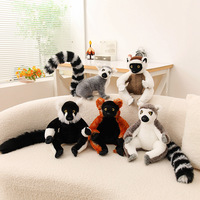 Peluche Lémur de Simulation Personnalisable, Jouets Animaux Singe Gorille, Rembourrés en Coton PP de Haute Qualité, Cadeau, Ornement, Coussin