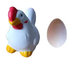 Bola anti-stress de ovo de galinha anti-stress de espuma PU com logotipo personalizado para promoção