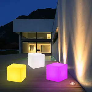 Comercial al aire libre brillante noche Club Bar taburete muebles boda fiesta iluminación evento Mesa Led cubo silla luz moderna IP65