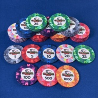 Set Chip Kasino Keramik Pola Berlian Premium 40mm Berat Berat Kualitas Turnamen Dengan Logo Kustom Pribadi