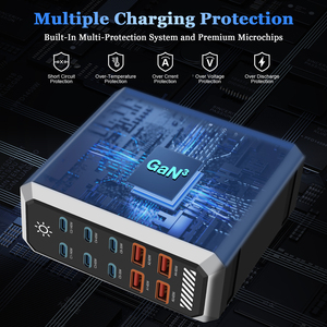 660W 10포트 USB 충전 스테이션 QC3.0 PD3.0 140W 고속 충전기 데스크 파워 허브 (노트북, 이어폰, 카메라용) - Product Image 4
