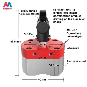 Magnet saklar serbaguna 80 kg Magnet tarik daya On/Off Magnet untuk mengangkat, mesin & posisi las