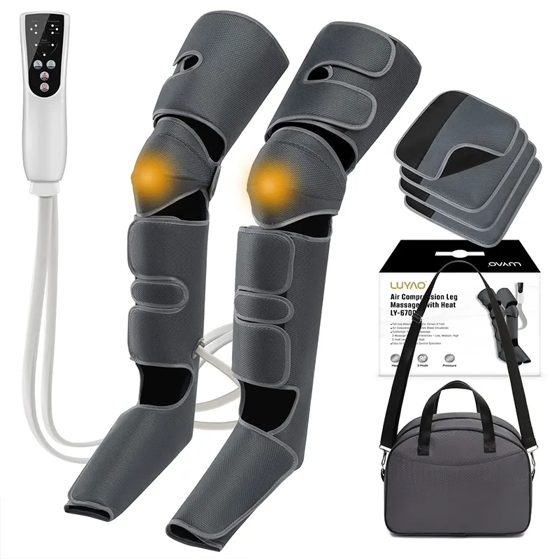 Luyao massageador de compressão de pés 670d, perna do pé, massageador com calor e compressão para alívio da dor